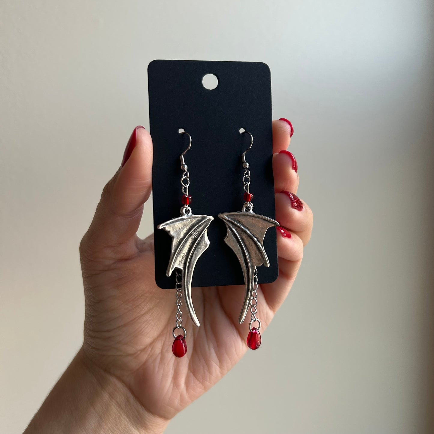 Bloody Vampire Bat Earrings