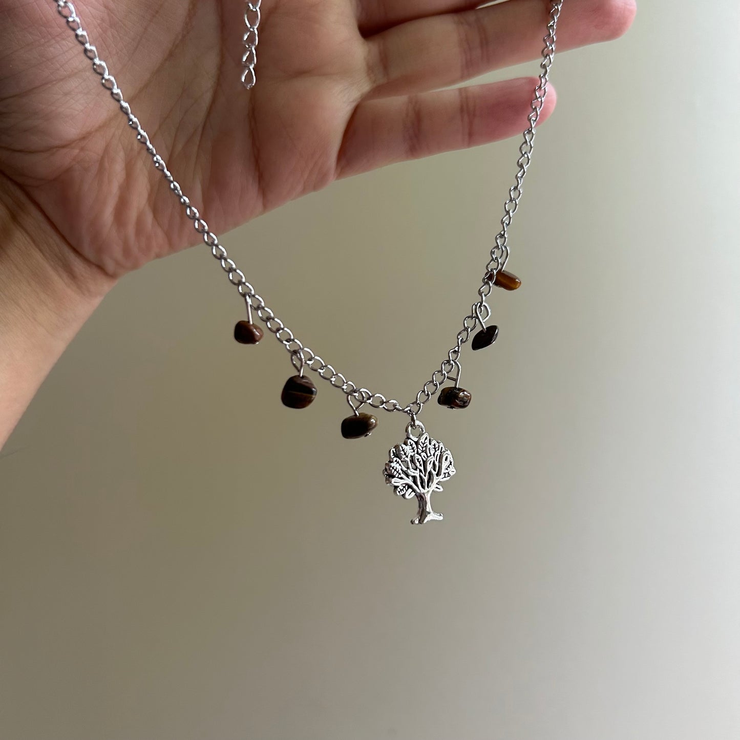 Tigers Eye Tree Necklace