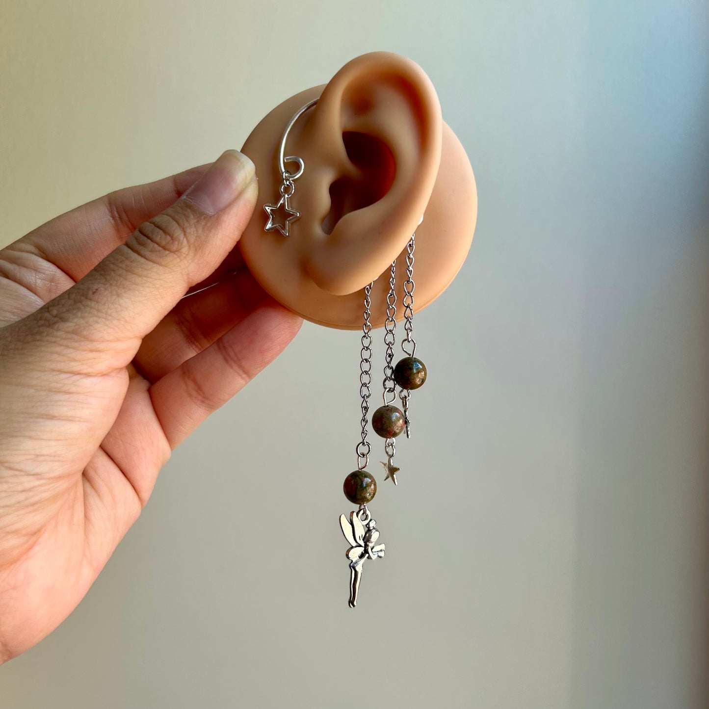 Unakite Star Fairy Ear Cuffs