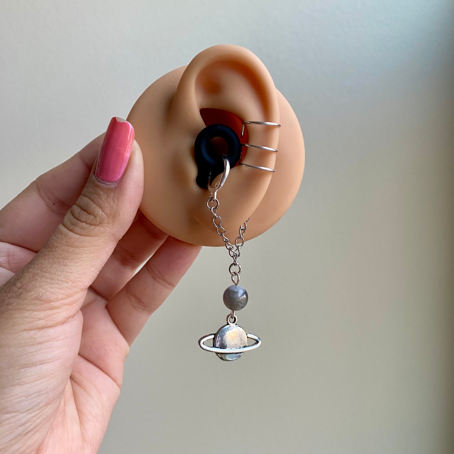 Labradorite Saturn LOOP Ear Plug Ear Cuffs *LOOPS NOT INCLUDED*