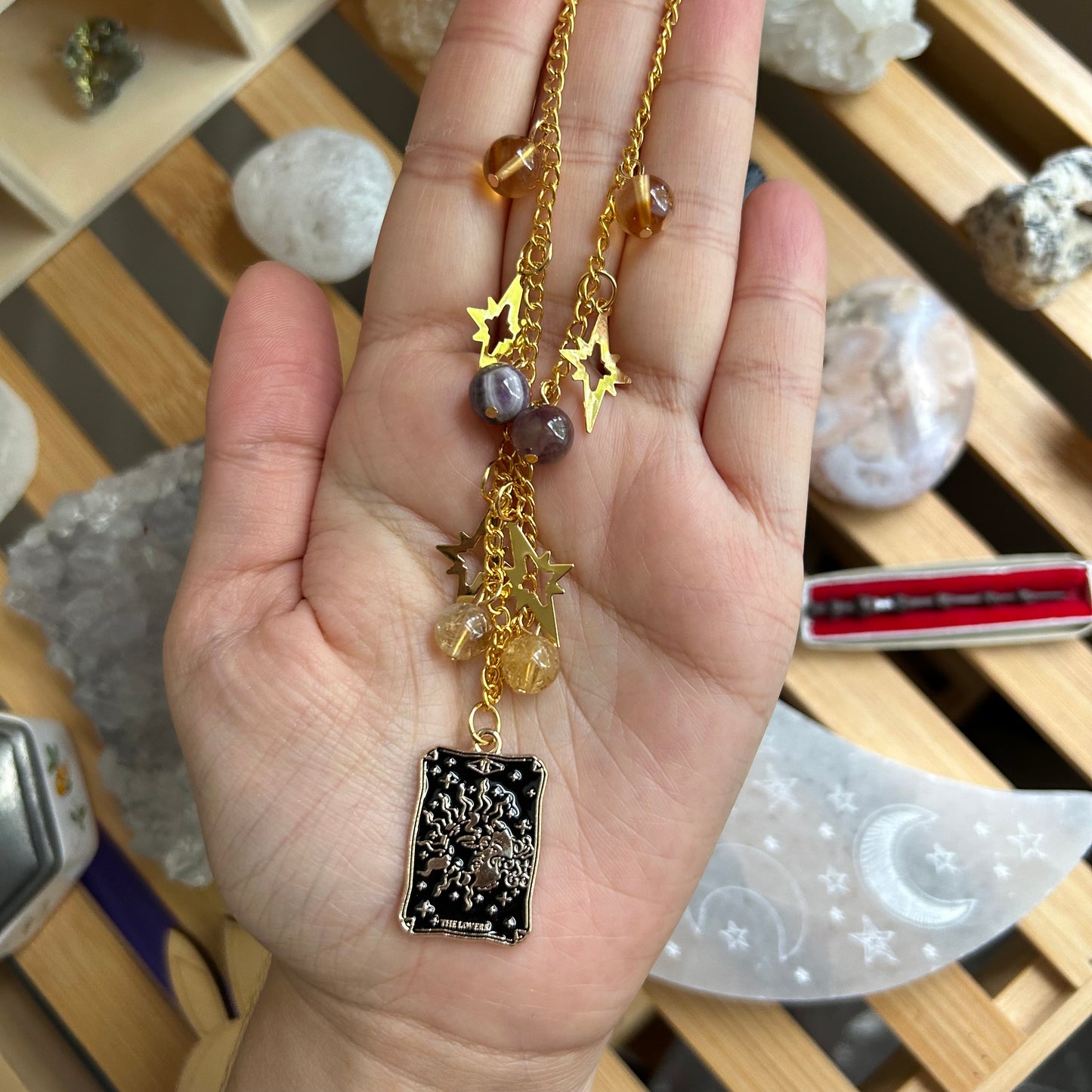 The Lovers Tarot Card Necklace