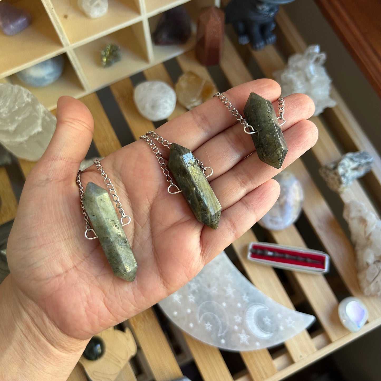 Labradorite Point Chain Necklace