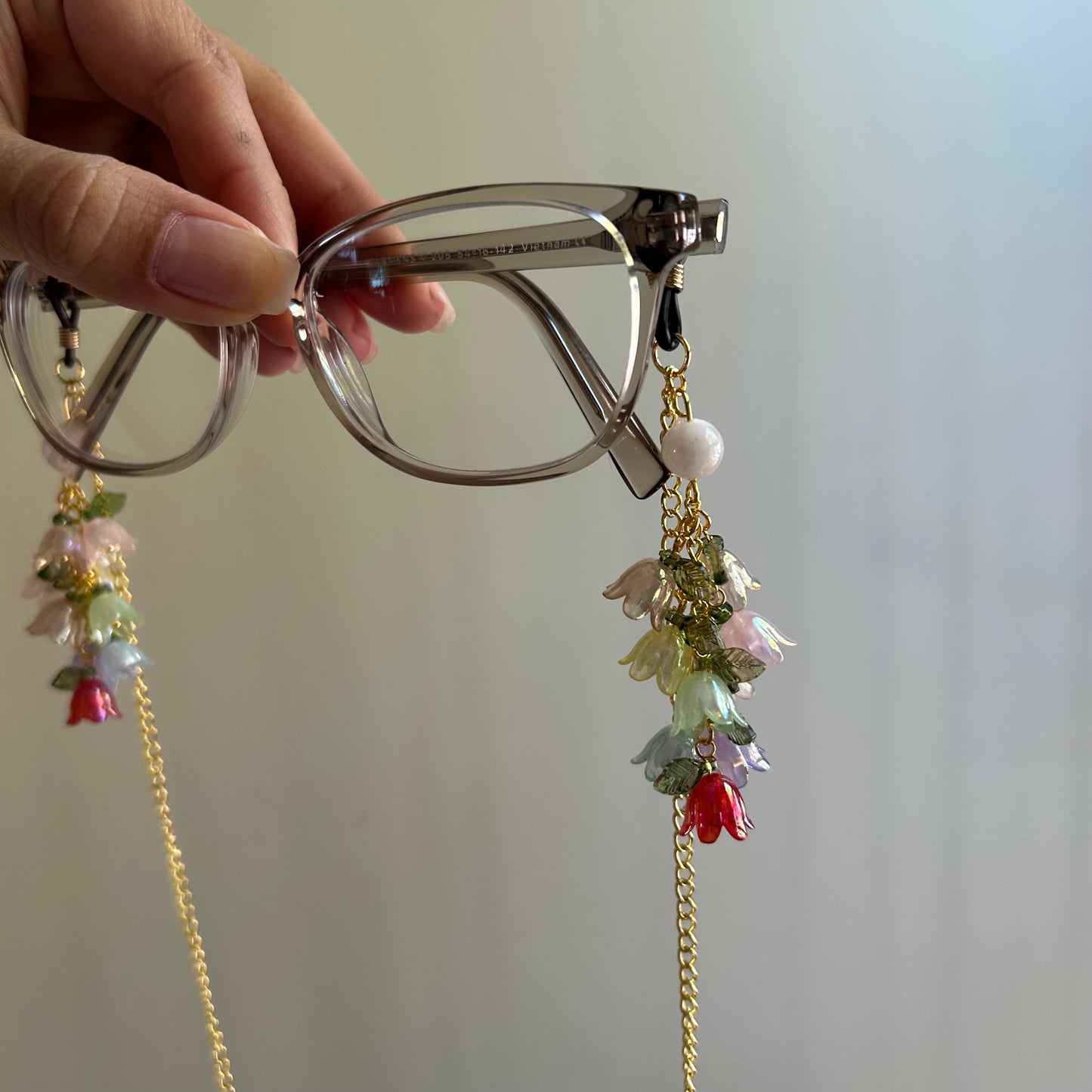 Rainbow Moonstone Bell Flower Glasses Chains