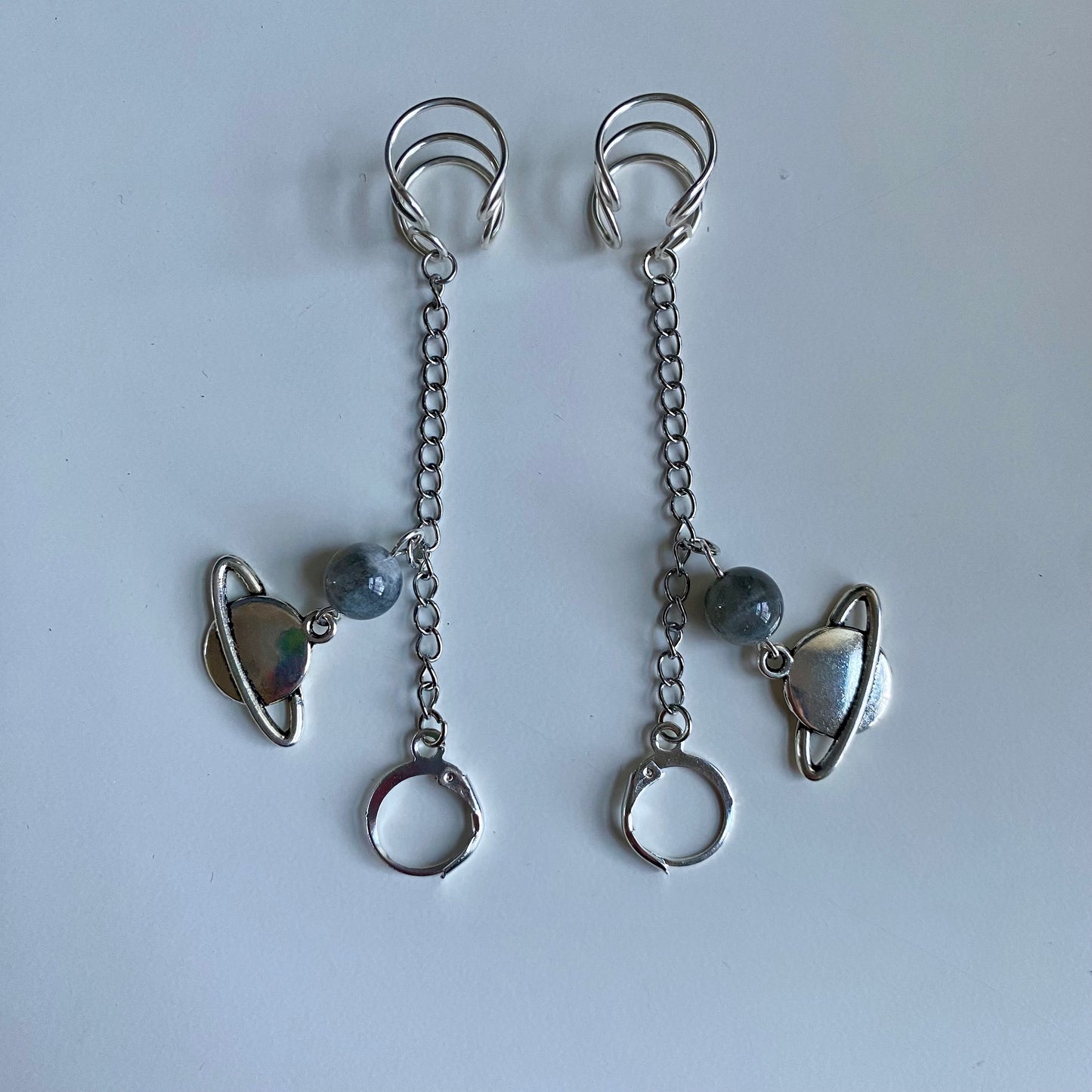 Labradorite Saturn LOOP Ear Plug Ear Cuffs *LOOPS NOT INCLUDED*
