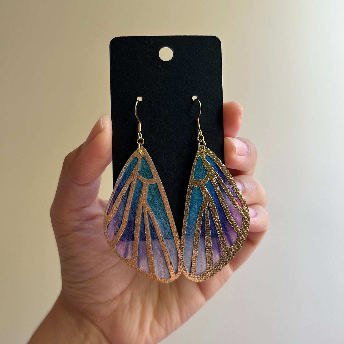 Fabric Butterfly Wing Earrings