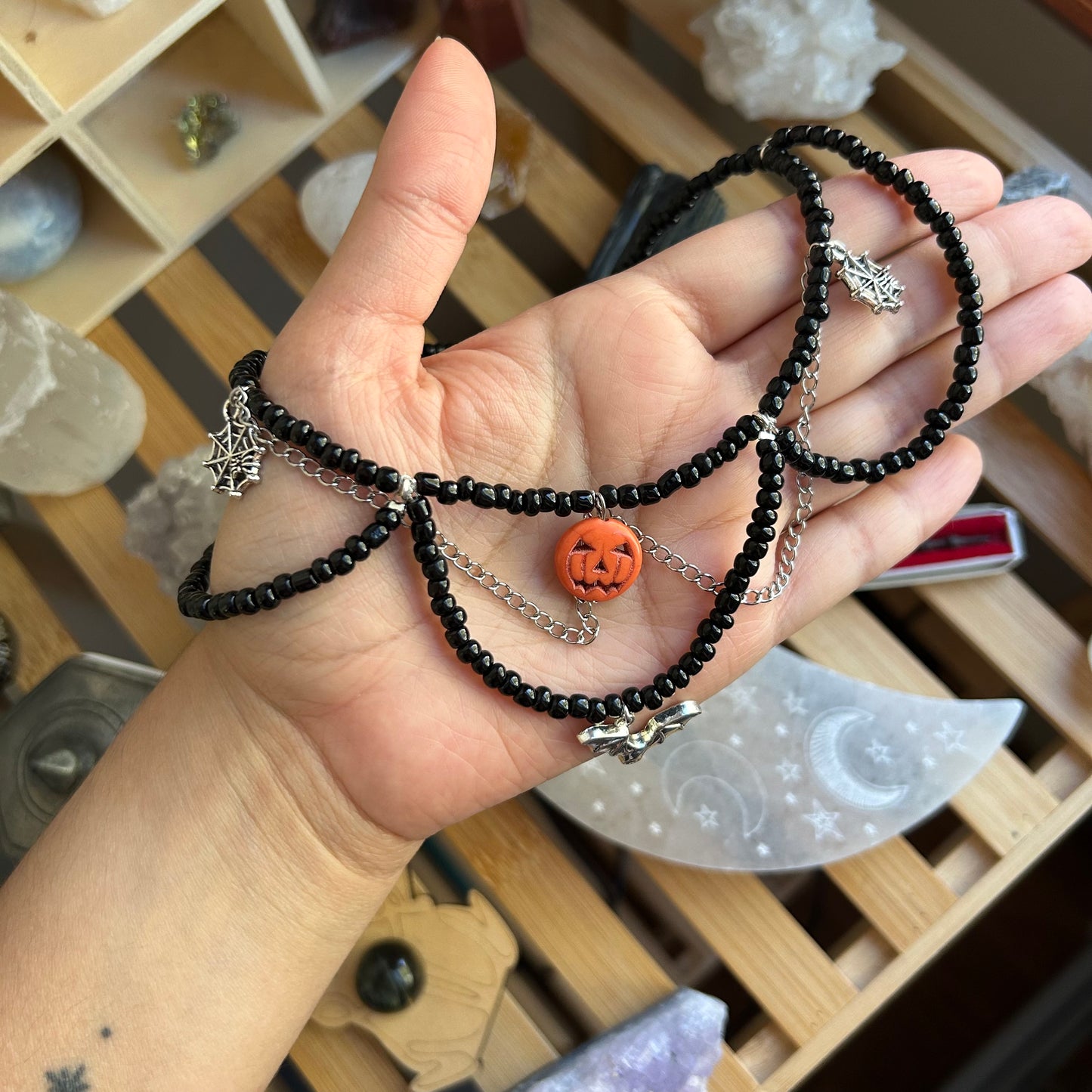 Halloween Queen Beaded Necklace