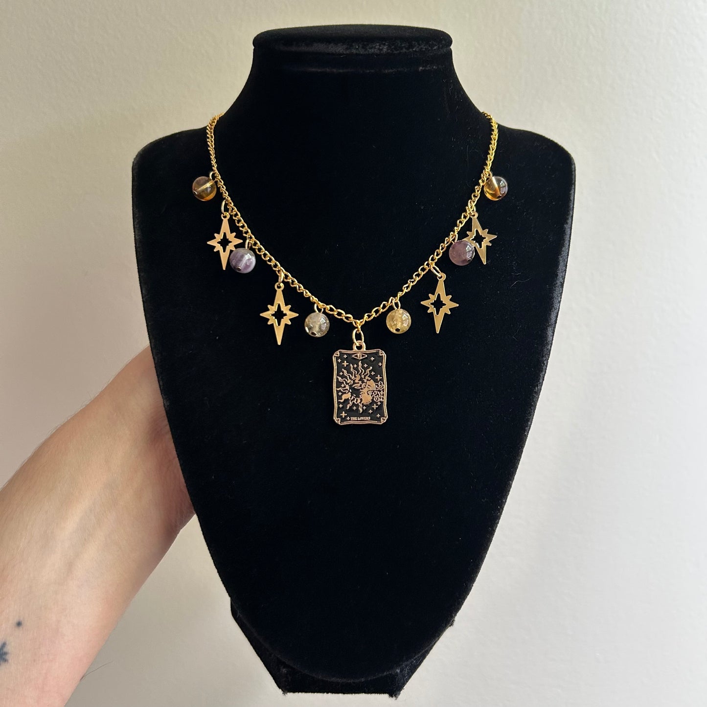 The Lovers Tarot Card Necklace