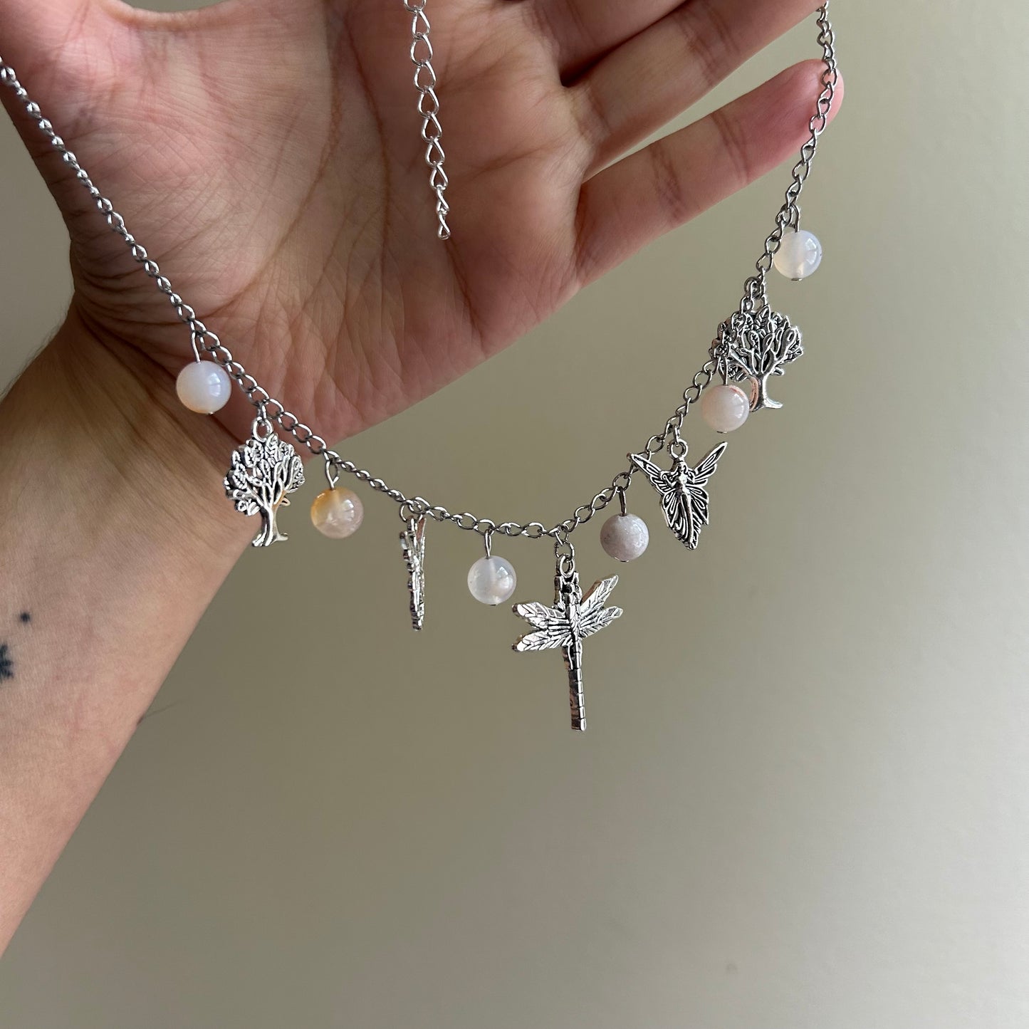 Flower Agate Fairy Necklace