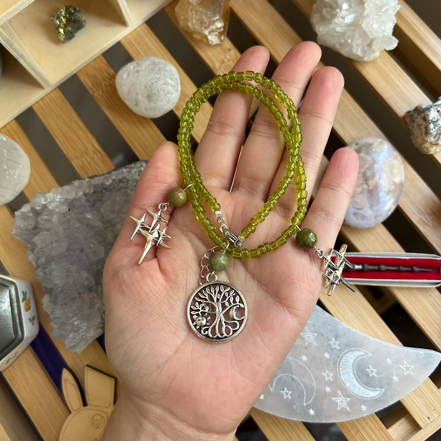 Unakite Universe Beaded Necklace