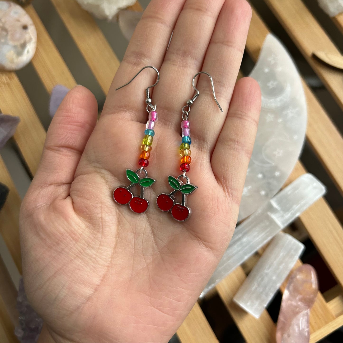 Rainbow Cherry Earrings
