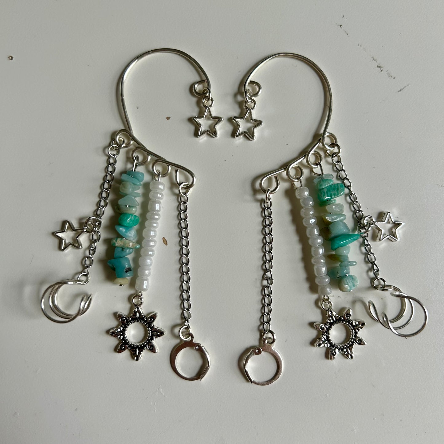 Celestial Amazonite LOOP Earplug Ear Cuffs *LOOPS NOT INCLUDED*