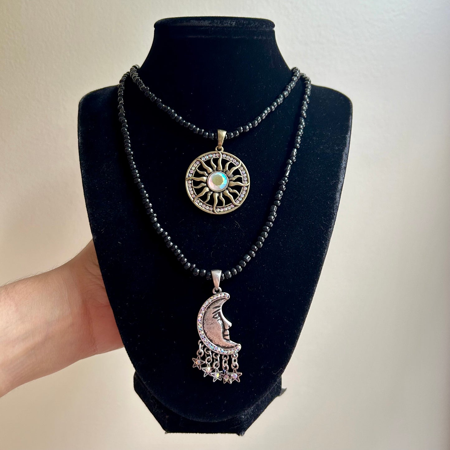 Sun and Moon Layered Beaded Necklace