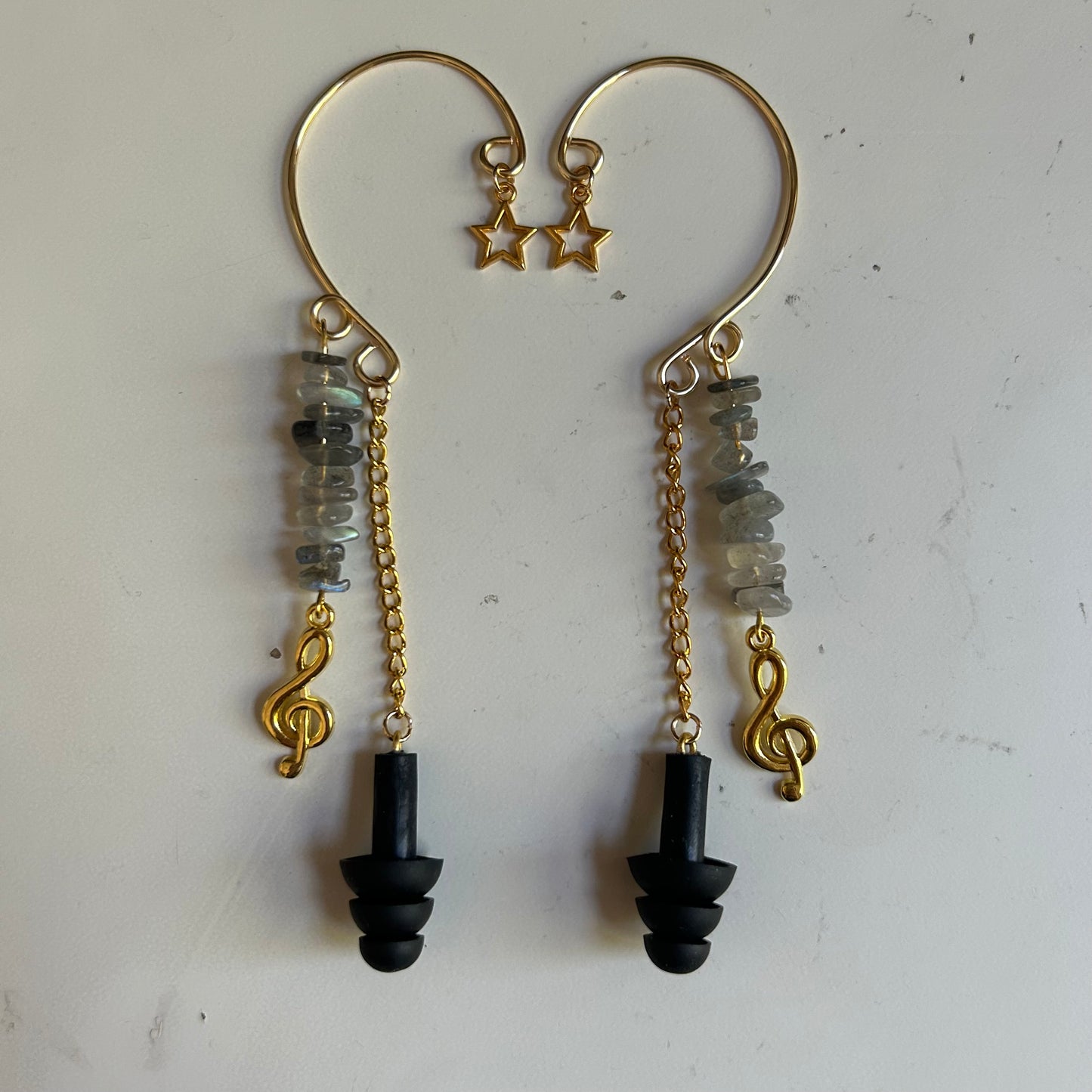 Treble Clef Earplug Ear Cuffs (Gold)