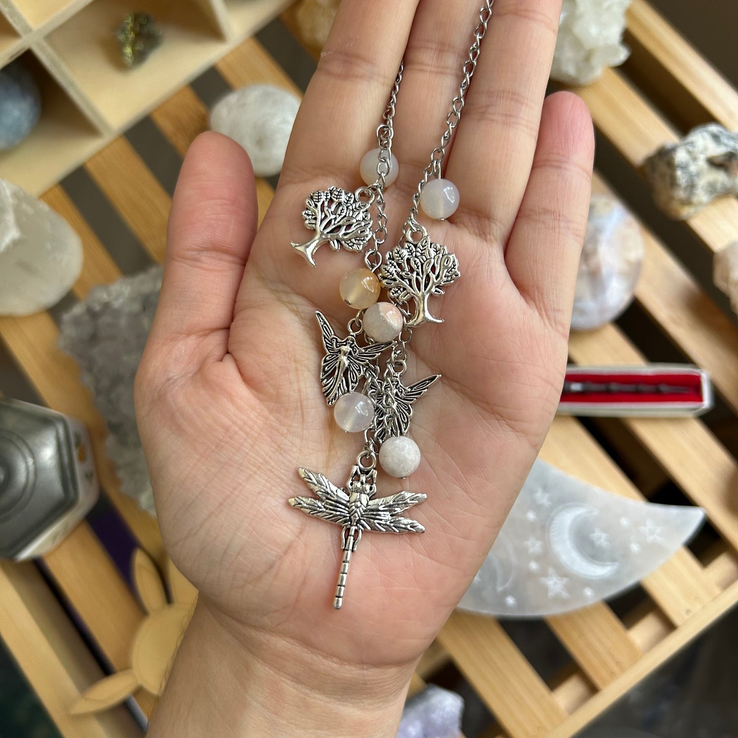 Flower Agate Fairy Necklace