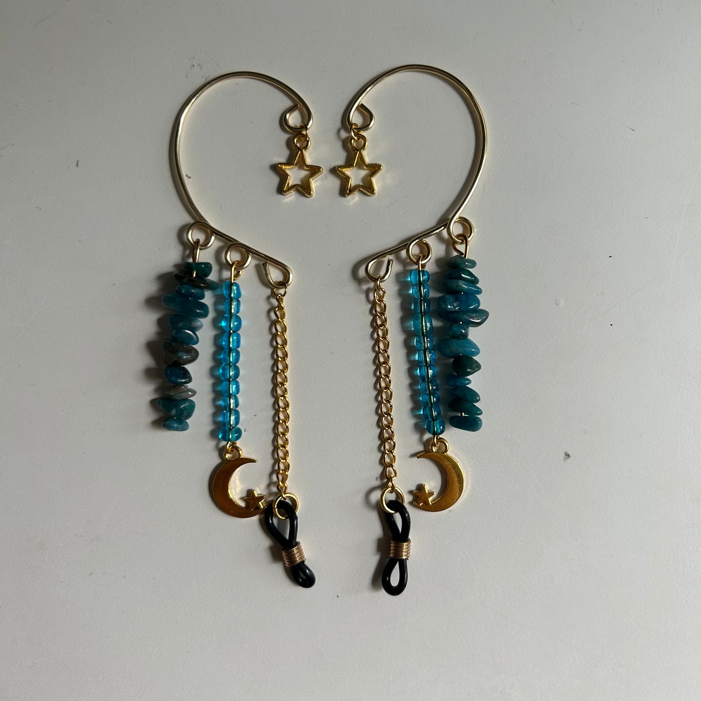 Blue Apatite Moon AirPod Ear Cuffs