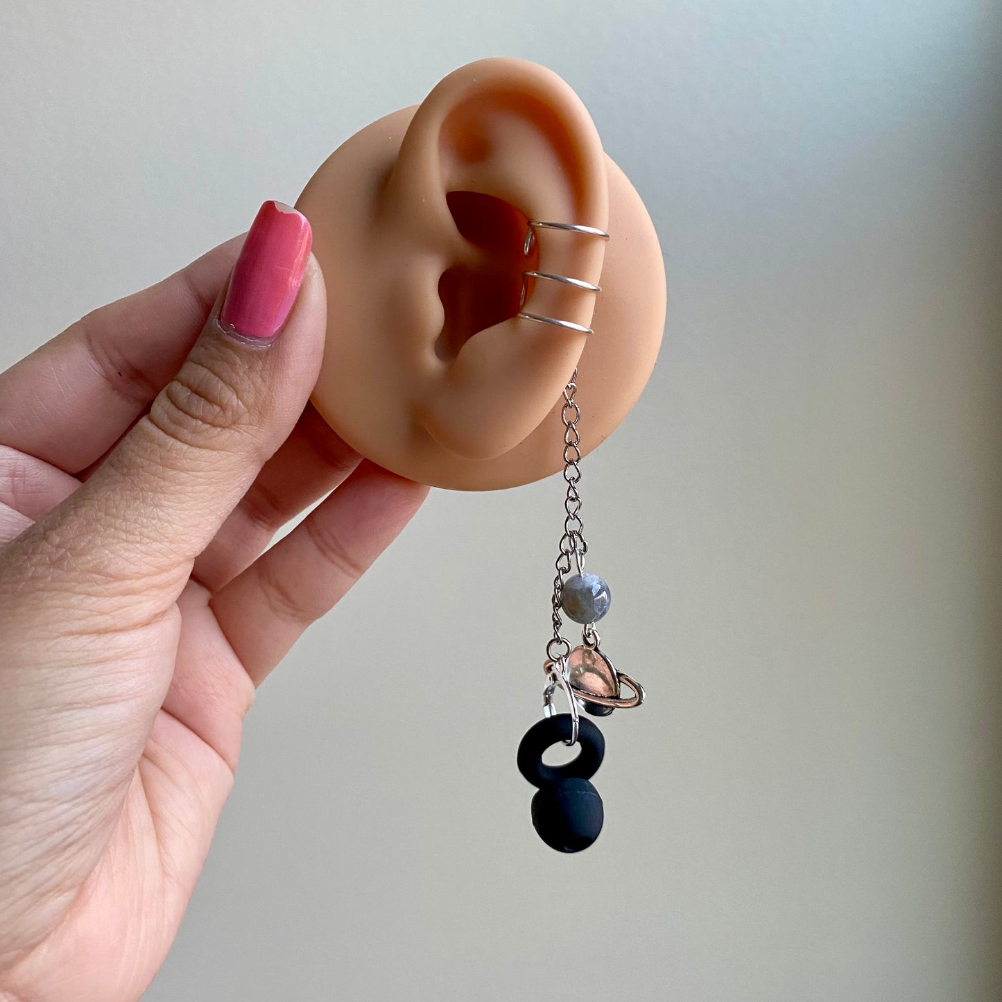 Labradorite Saturn LOOP Ear Plug Ear Cuffs *LOOPS NOT INCLUDED*