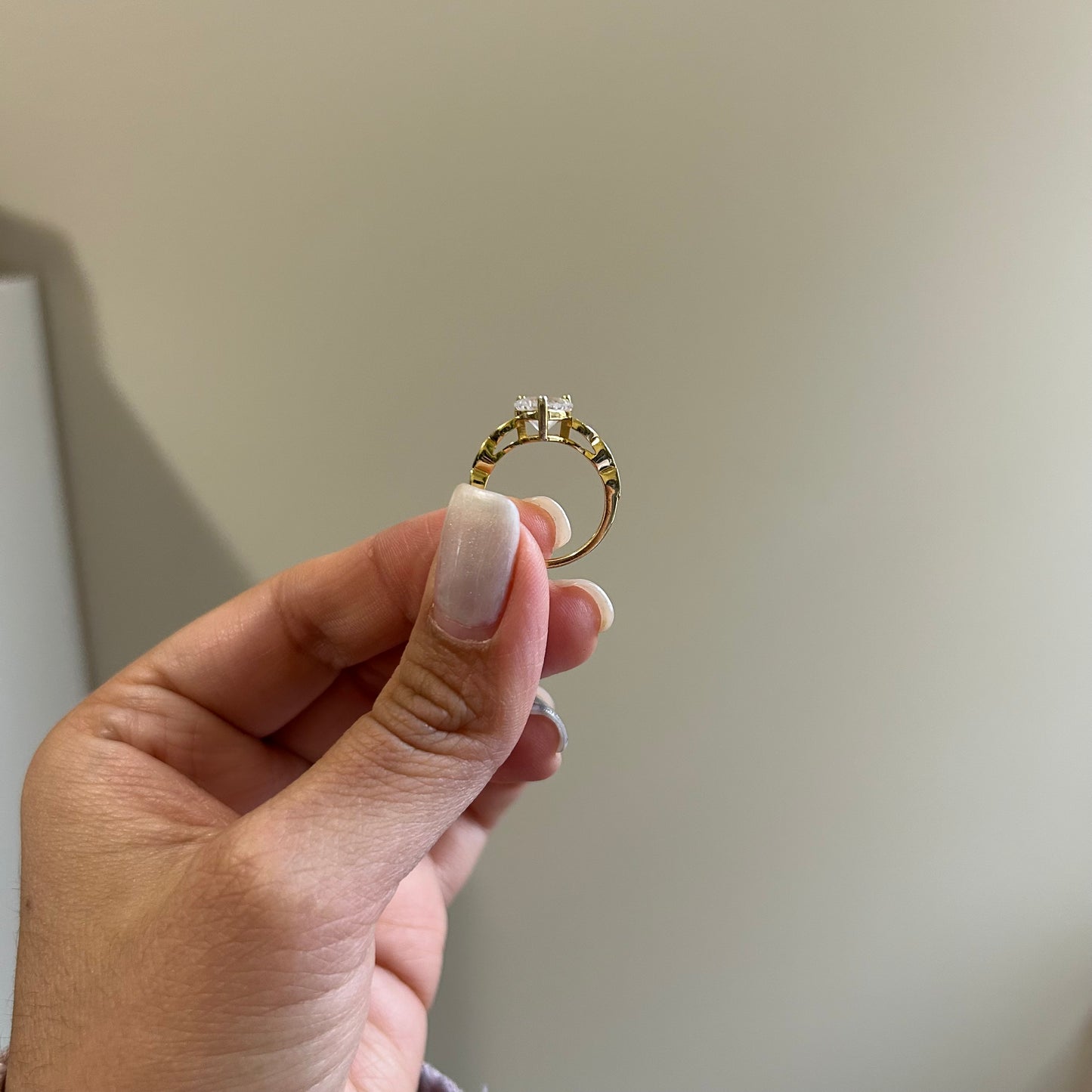 Vintage CZ Heart Shaped Ring (Size US 5.75)