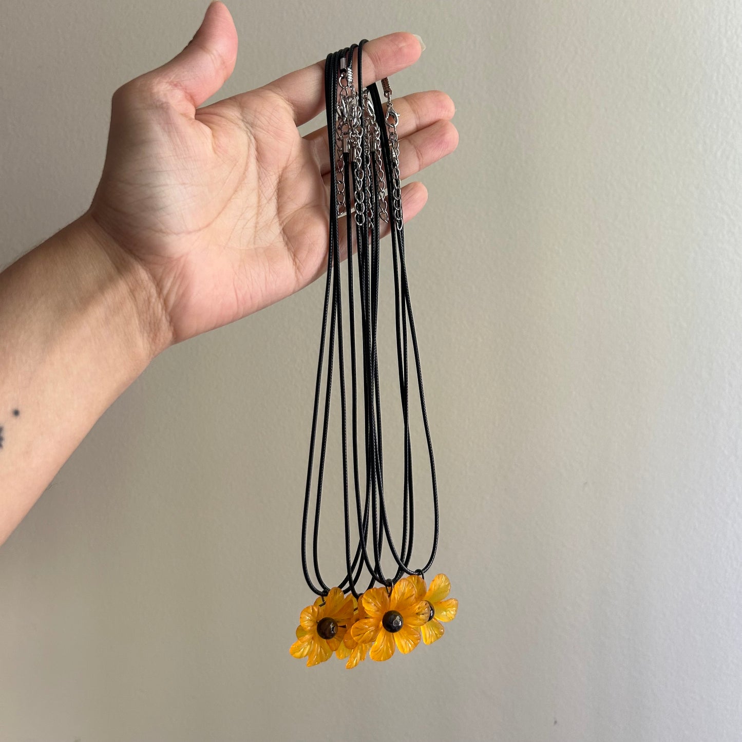 Tigers Eye Flower Necklaces