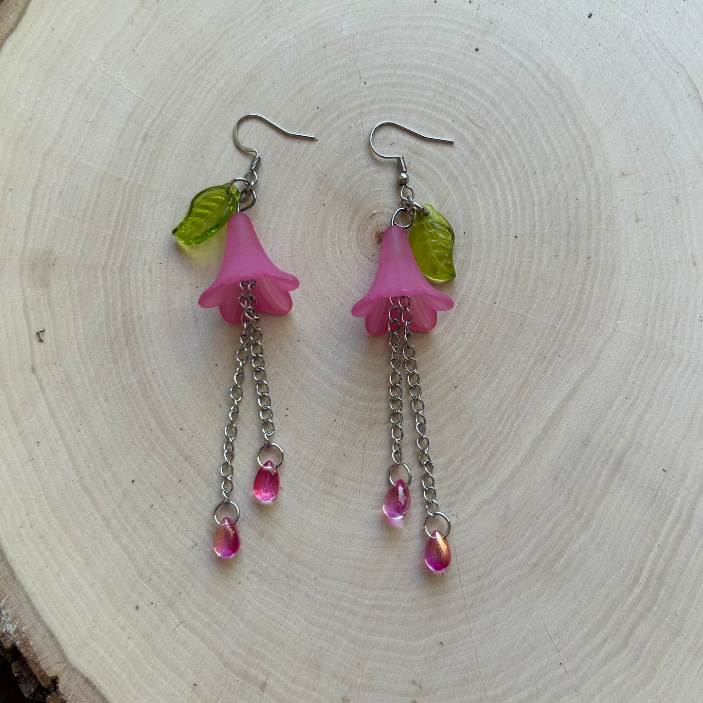 Pink Tulip Earrings