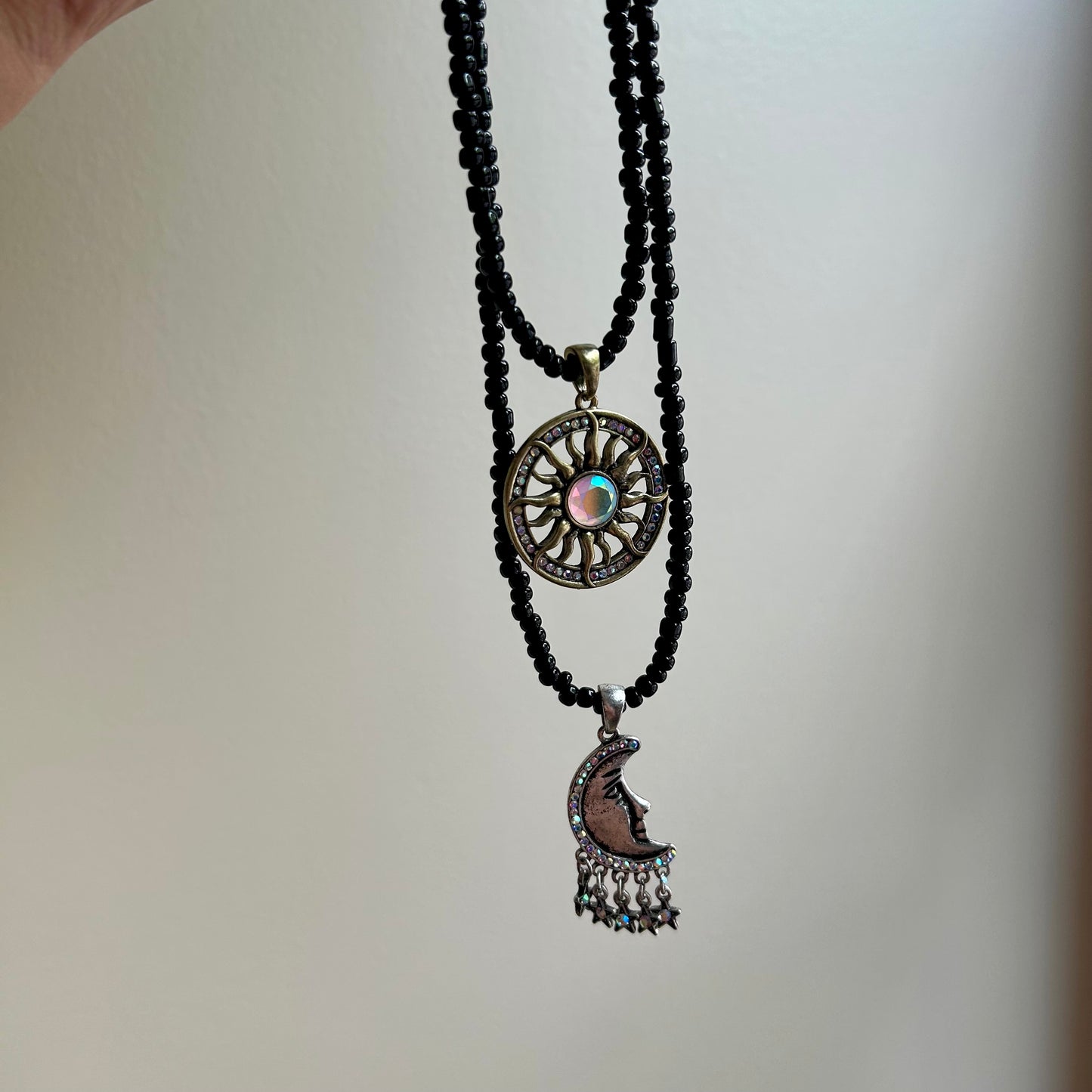 Sun and Moon Layered Beaded Necklace