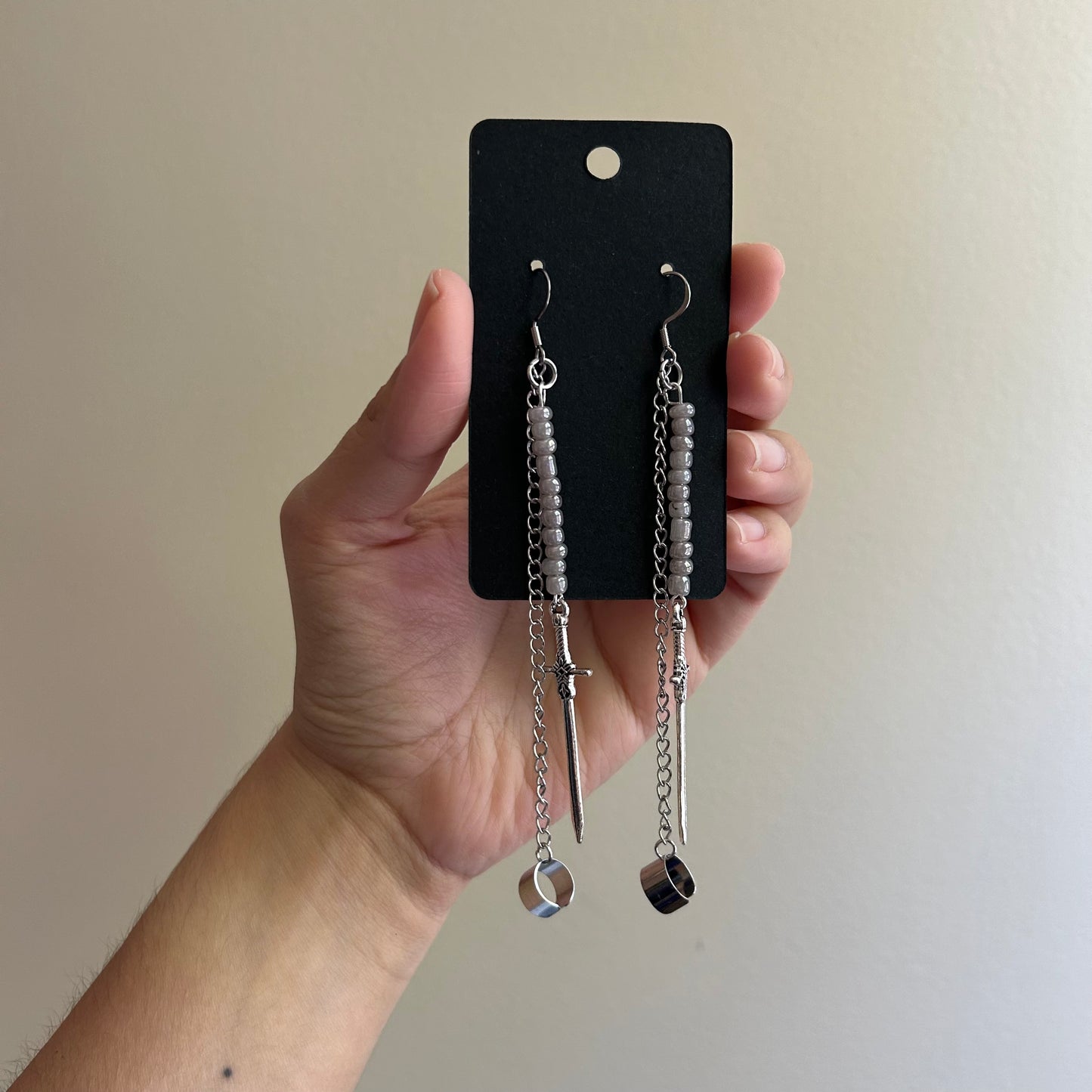 Sword Earrings with Cartilage Clip