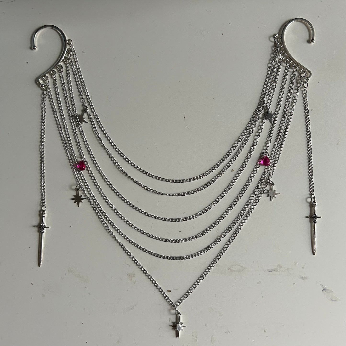 Celestial Sword Veil Ear Cuffs