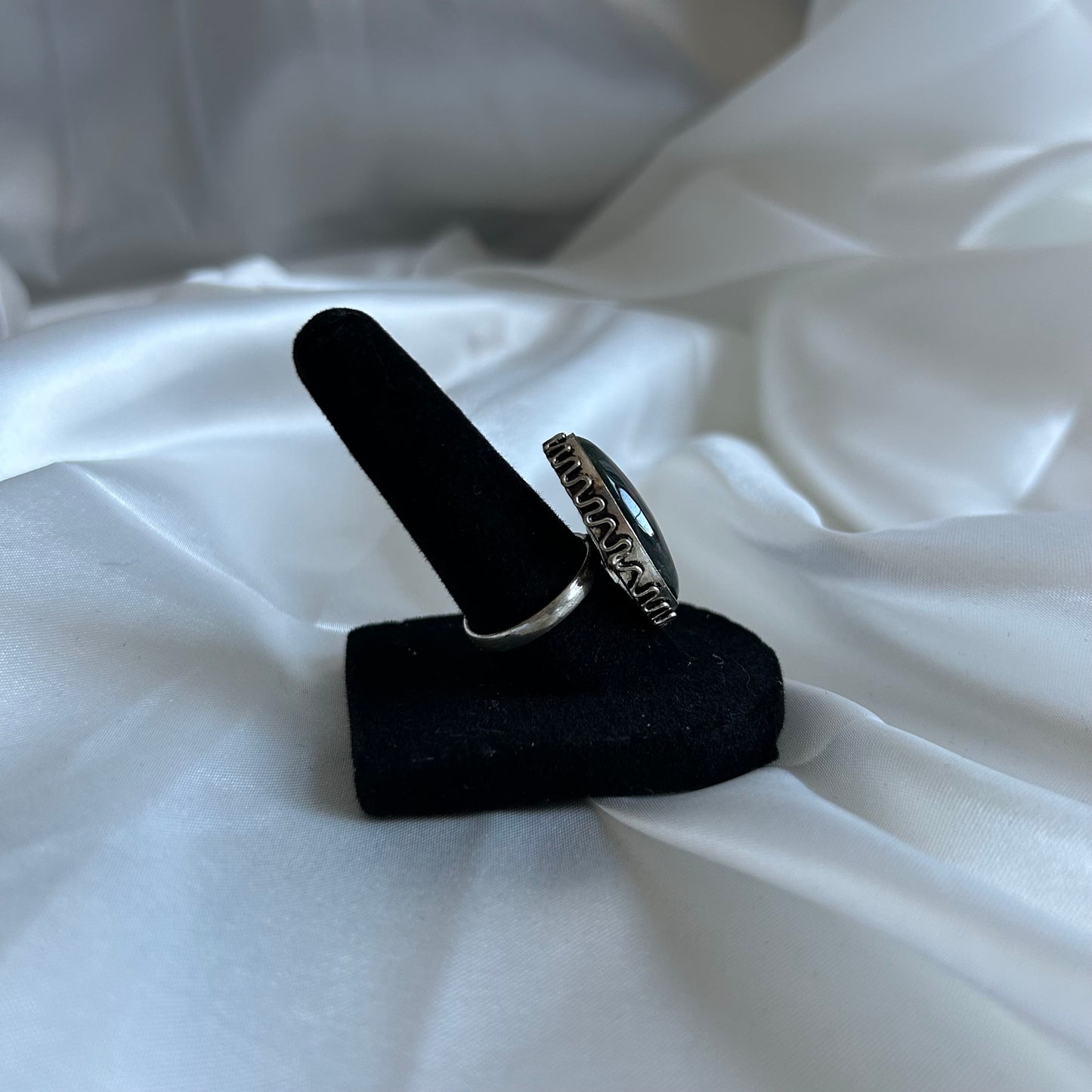 Extra Large Bloodstone Ring (Size US 7.5)