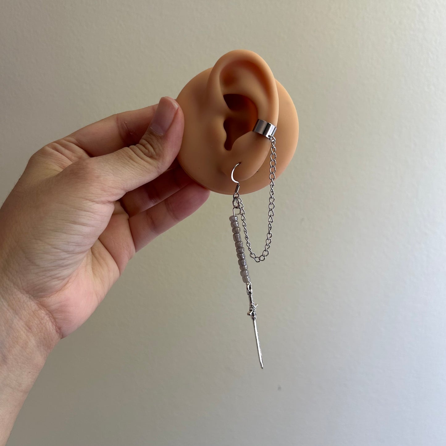 Sword Earrings with Cartilage Clip