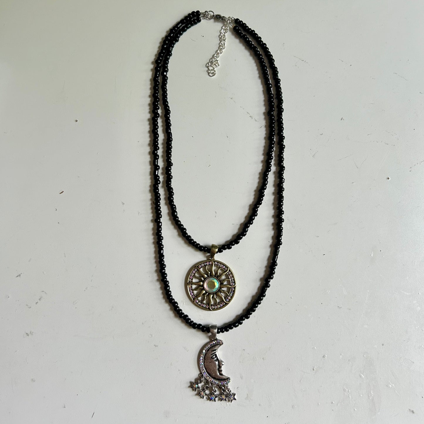Sun and Moon Layered Beaded Necklace