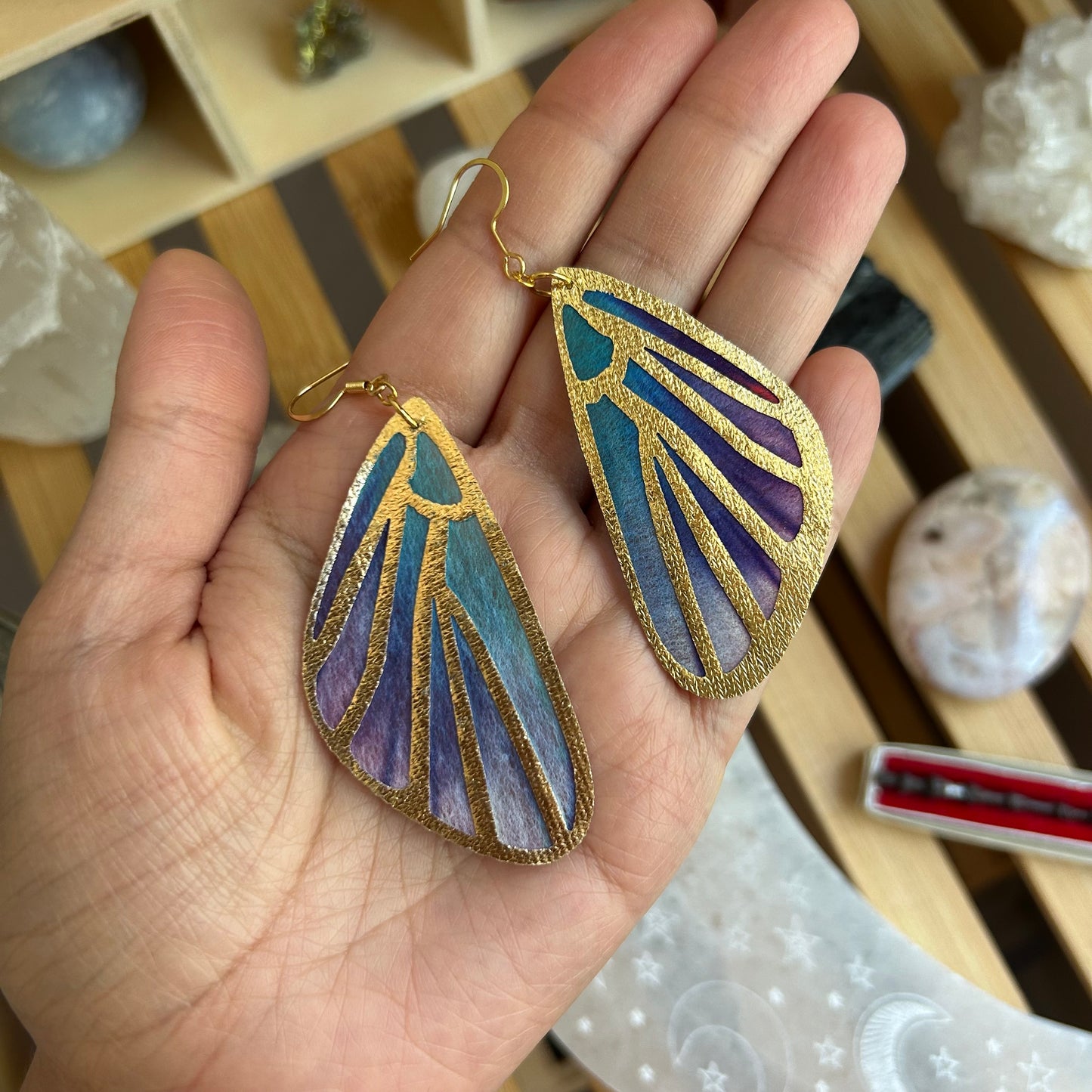 Fabric Butterfly Wing Earrings