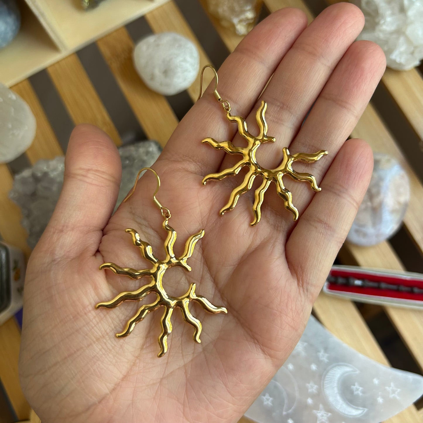 Gold Boho Sun Earrings
