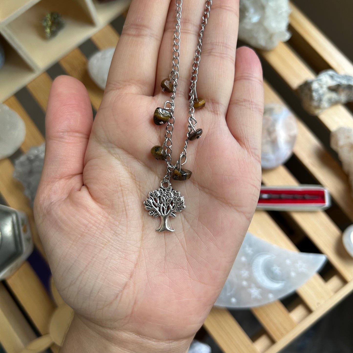 Tigers Eye Tree Necklace
