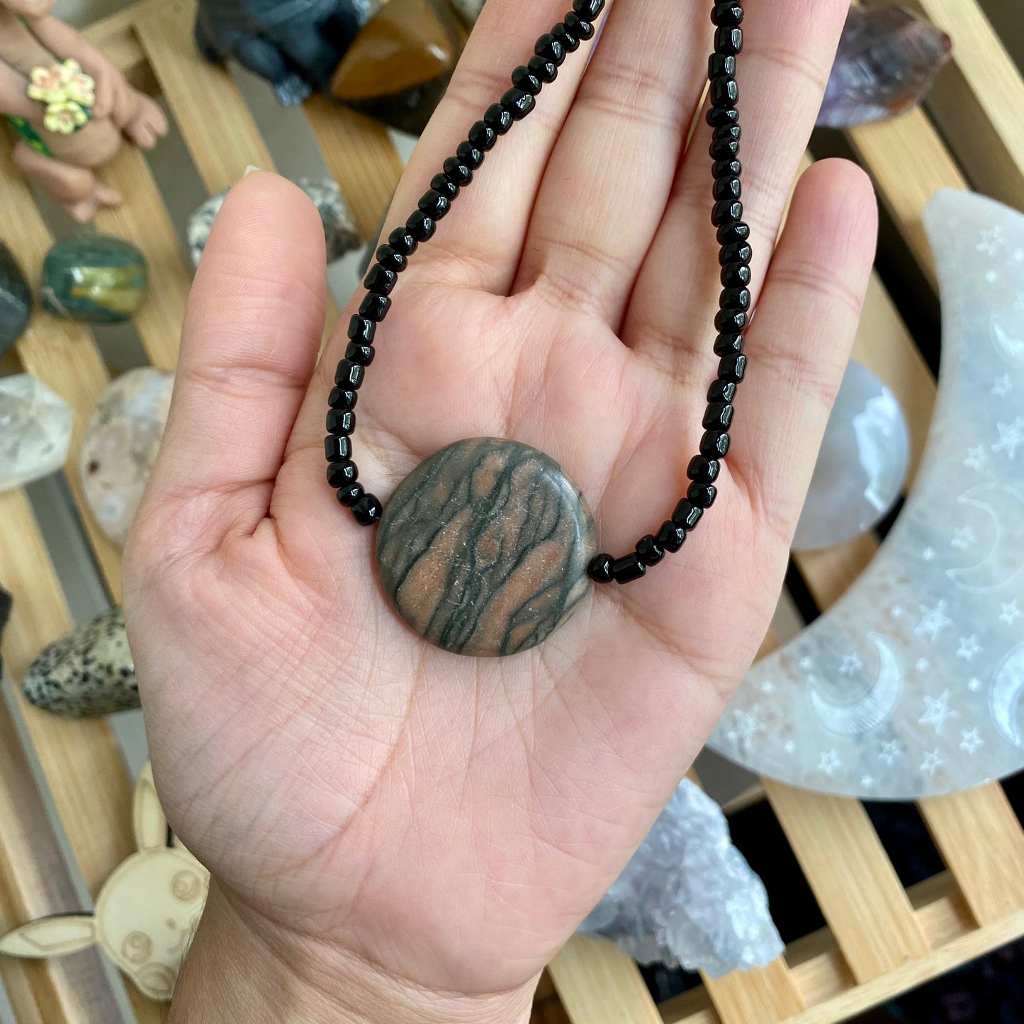 Zebra Jasper Beaded Choker