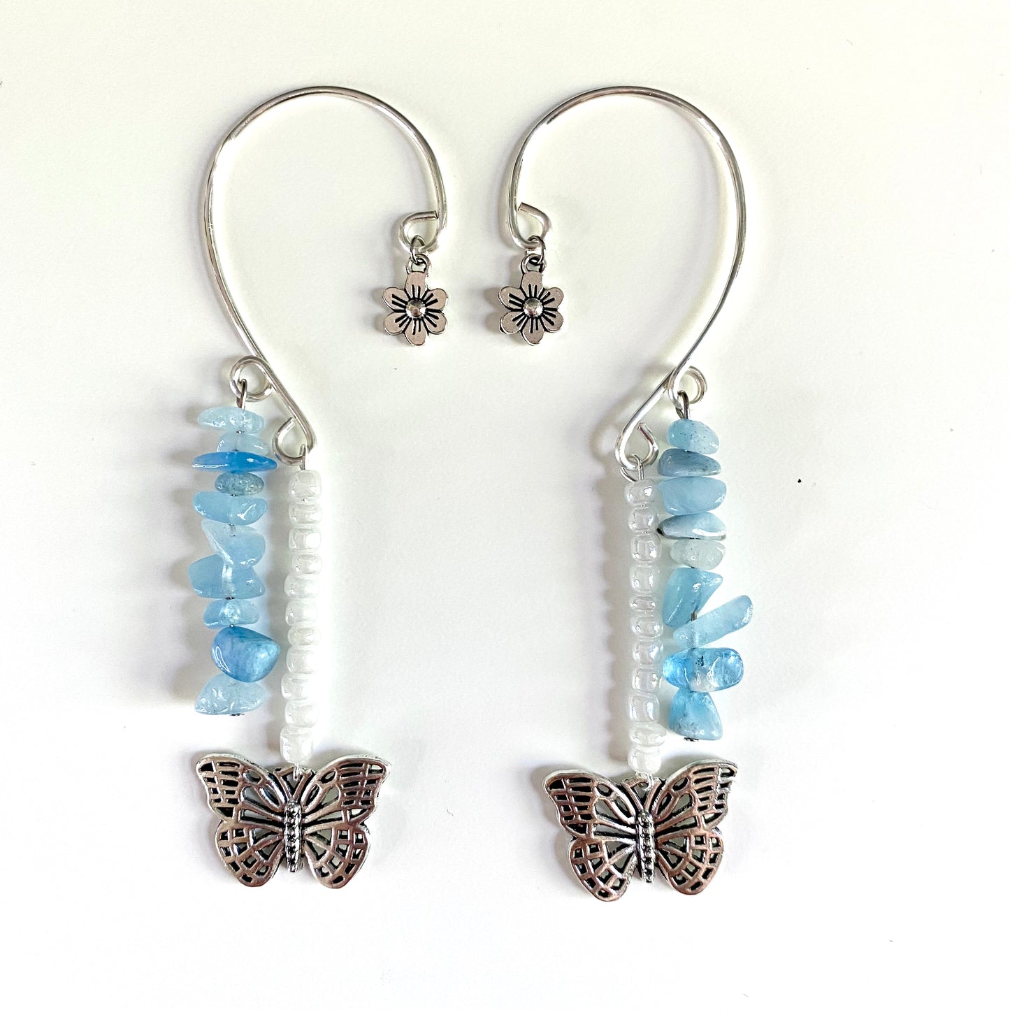 Blue Butterfly Ear Cuffs