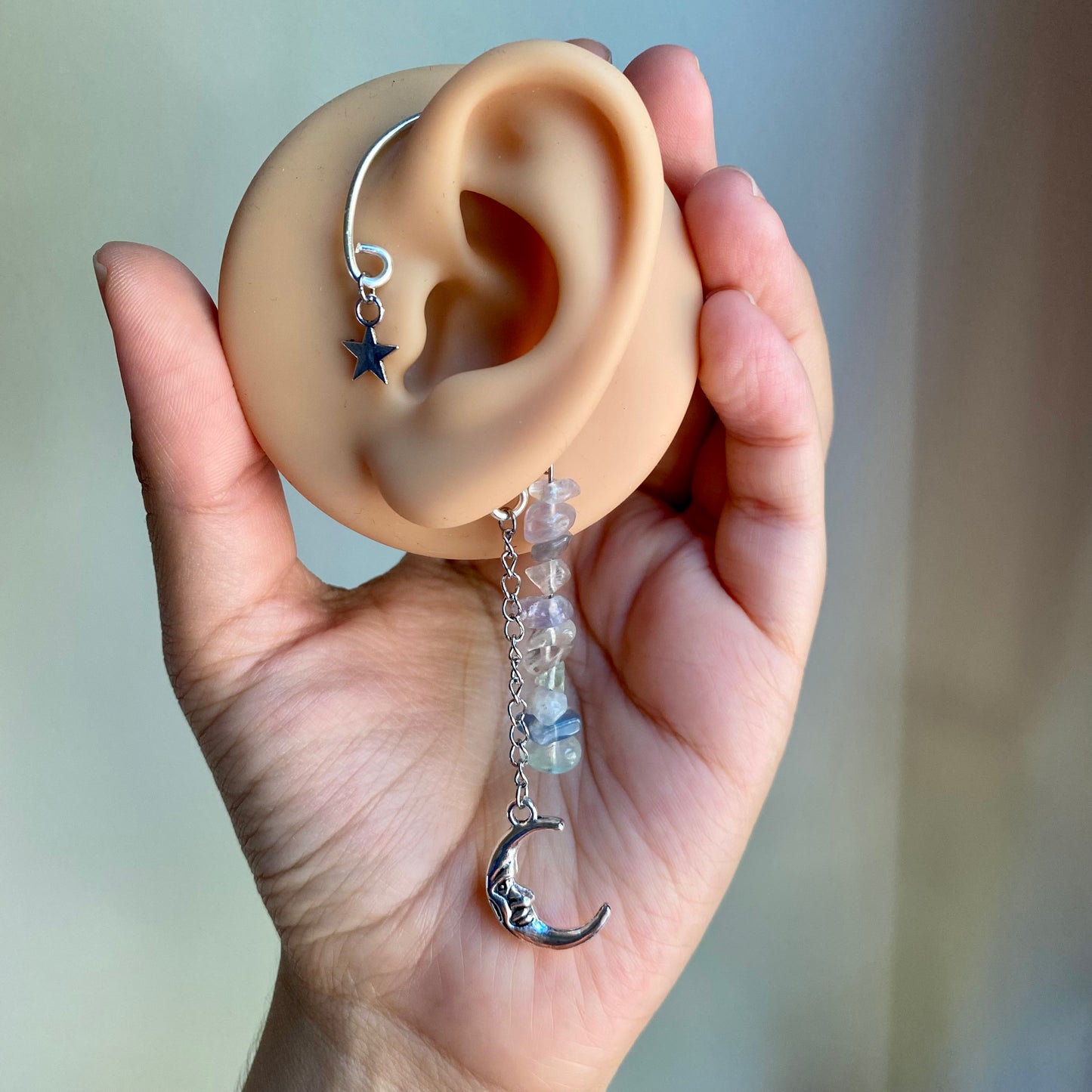 Celestial Fluorite Ear Cuffs