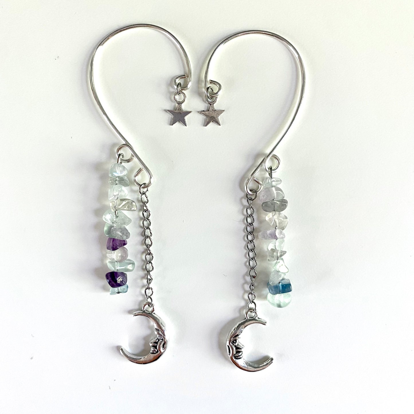Celestial Fluorite Ear Cuffs