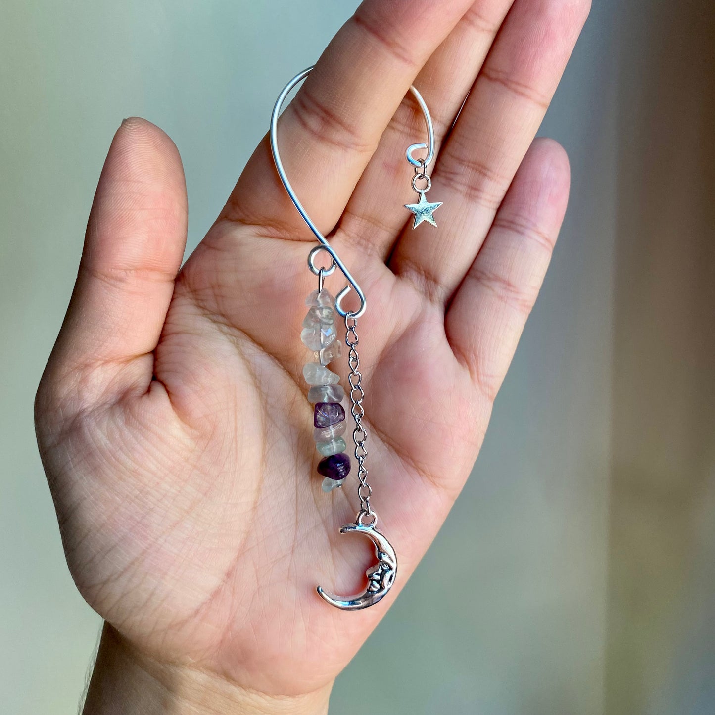 Celestial Fluorite Ear Cuffs