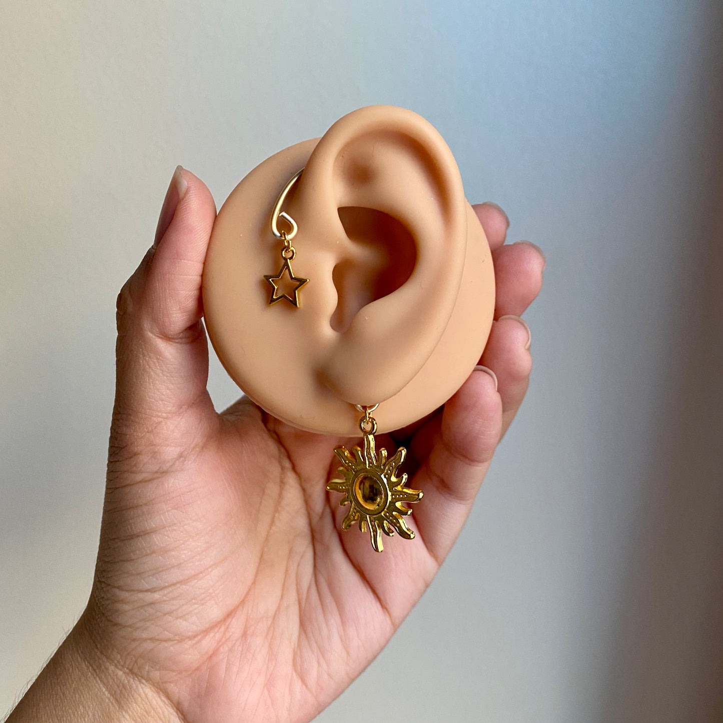 Gold Sun Ear Cuffs