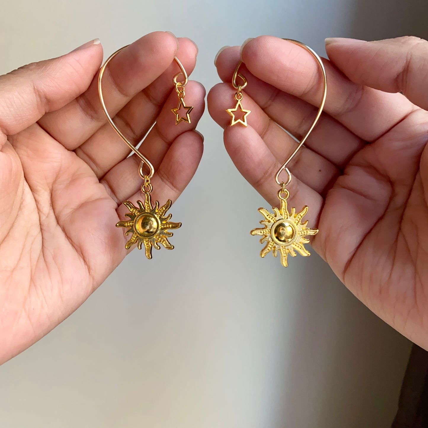 Gold Sun Ear Cuffs