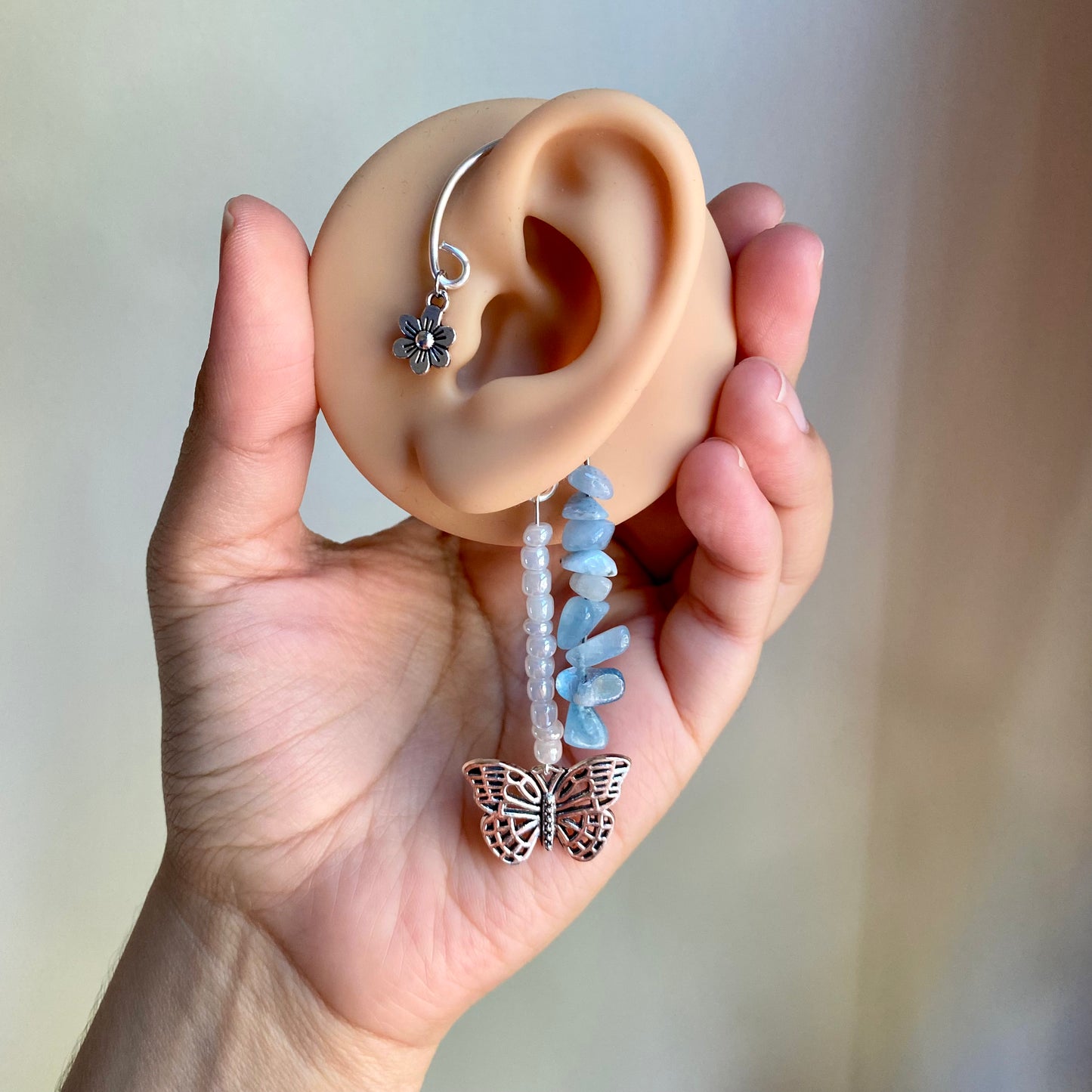 Blue Butterfly Ear Cuffs