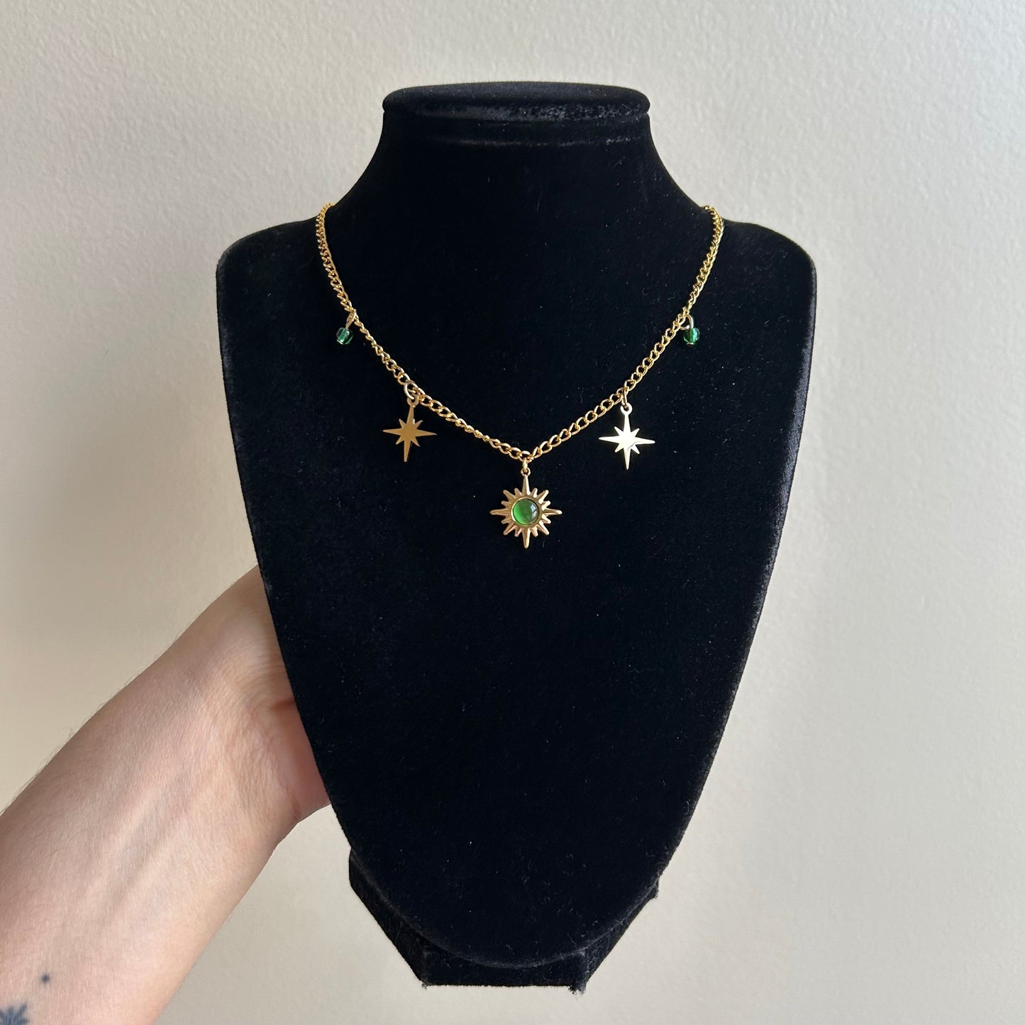Green Sunburst Necklace