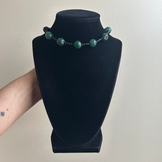 Moss Agate Beaded Necklace
