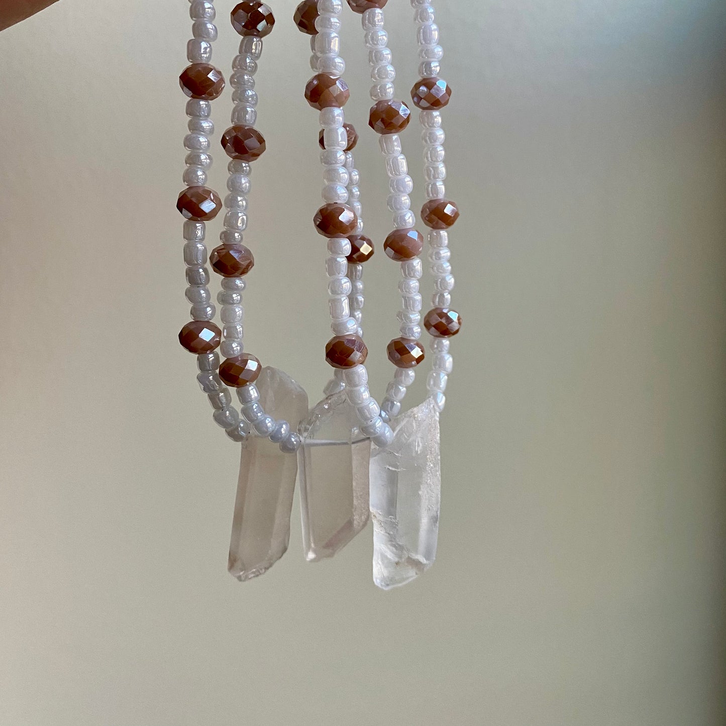 Sparkle Clear Quartz Beaded Necklace