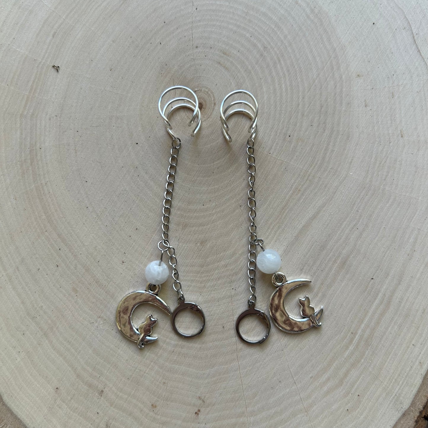 Moonstone Cat LOOP Earplug Ear Cuffs *LOOPS NOT INCLUDED *