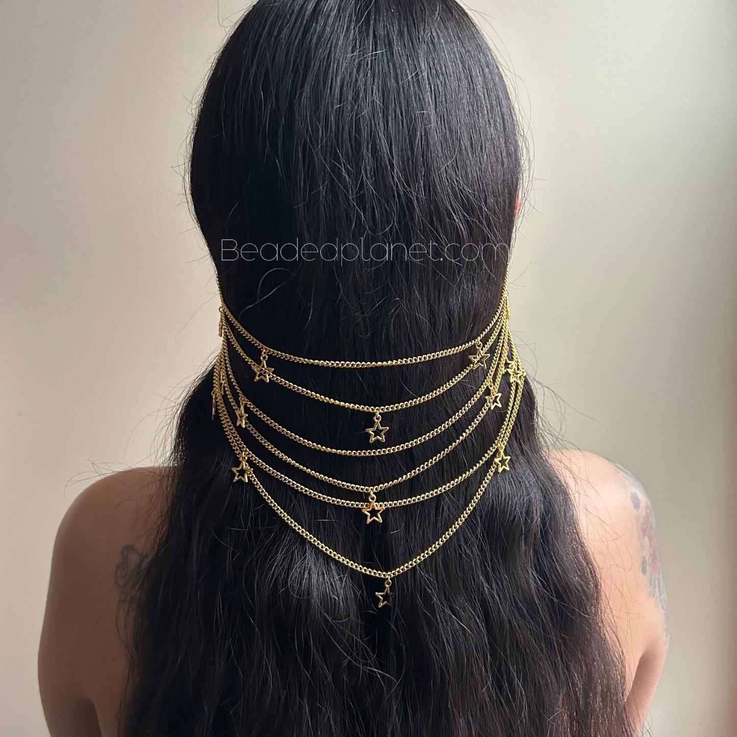 Starry Tigers Eye Veil Ear Cuffs