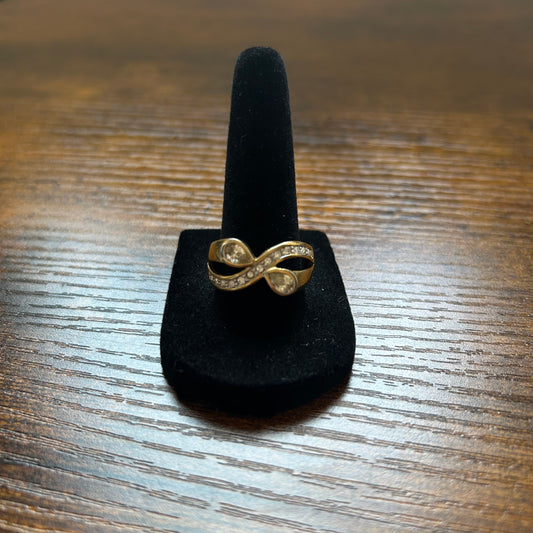 Vintage Crossover Cocktail Ring Size US 8.5