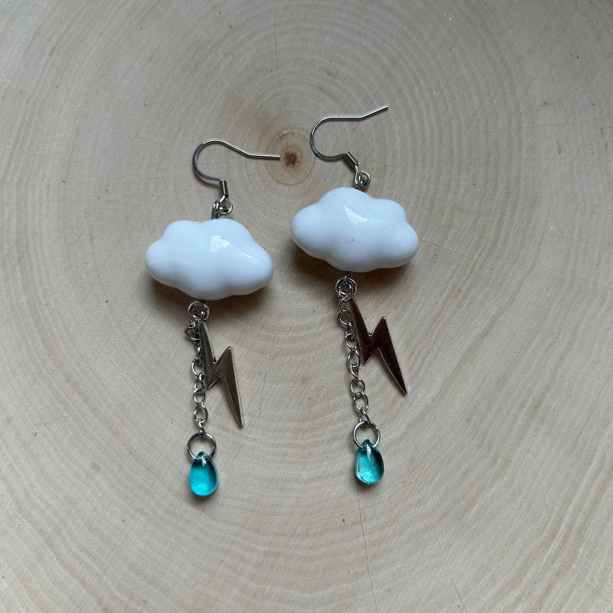 Silver Rain Cloud Earrings