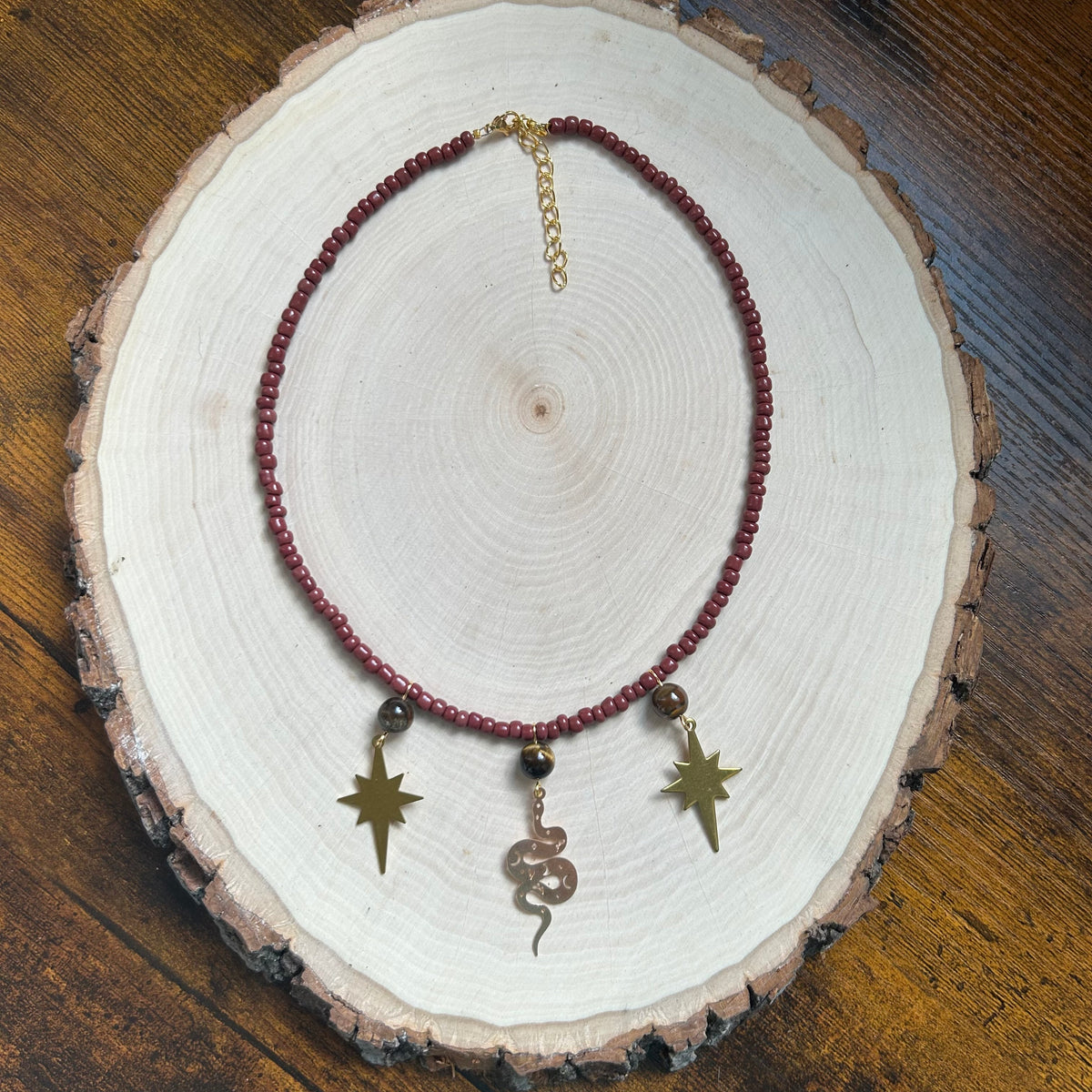 Cosmic Snake Beaded Necklace