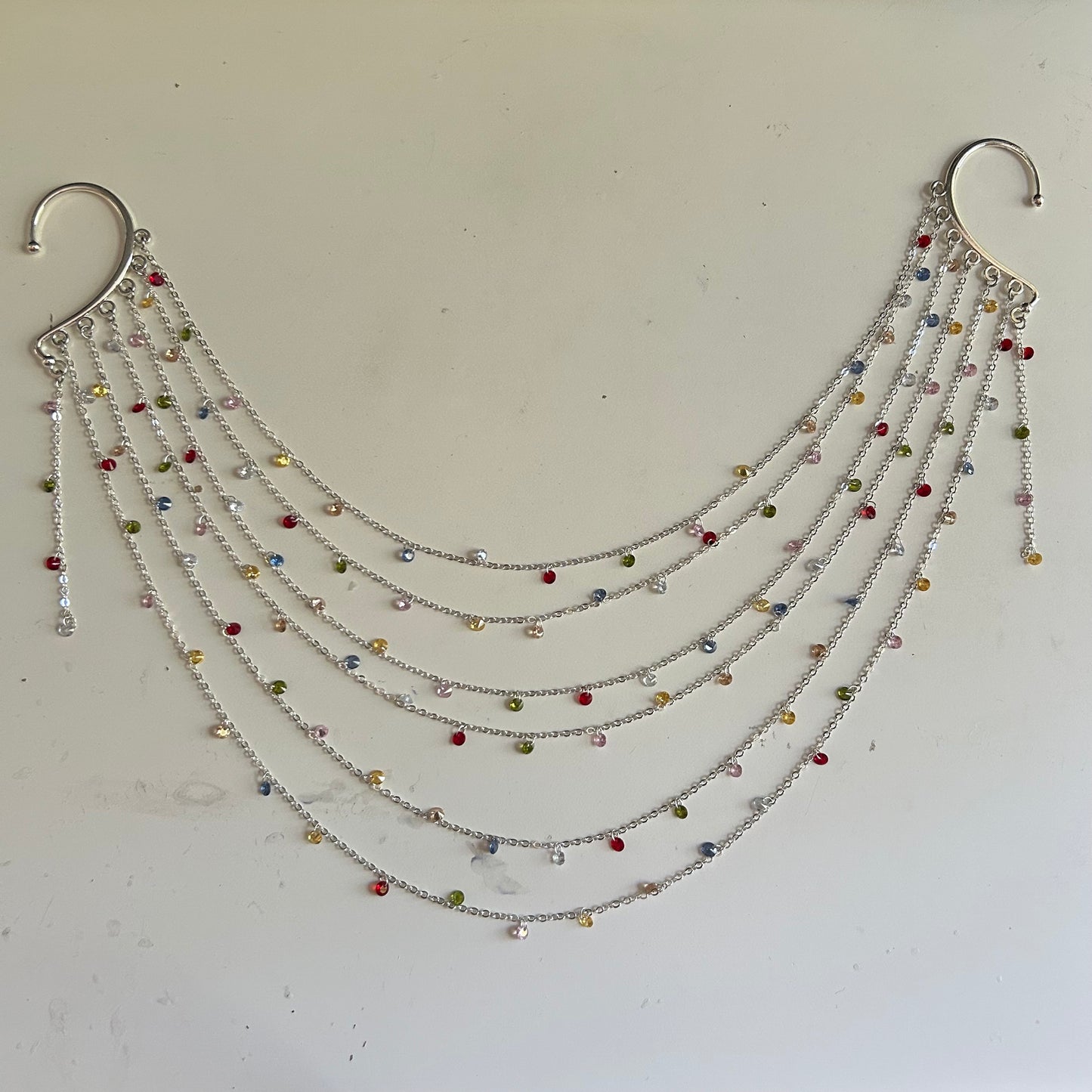 Rainbow Sparkle Veil Ear Cuffs