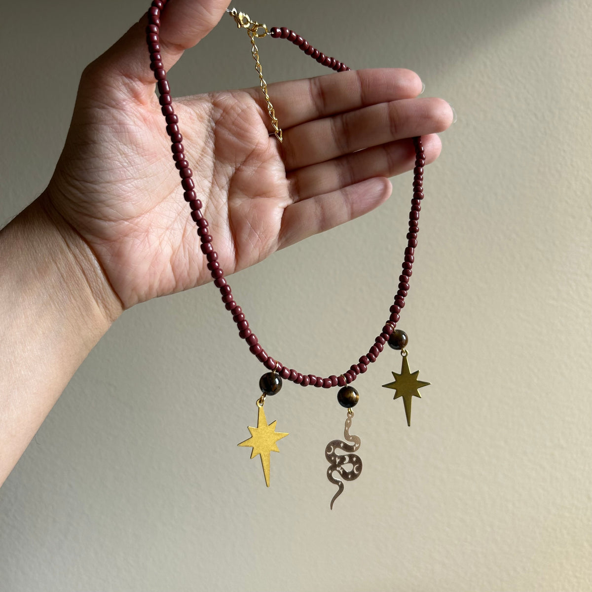 Cosmic Snake Beaded Necklace
